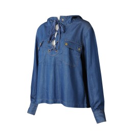 FA365  設計連衣帽時裝款式 訂製綁帶時裝款式 時裝款式供應商 牛仔面料 前胸 半胸綁繩 FA365  設計連衣帽時裝款式 訂製綁帶時裝款式 時裝款式供應商 牛仔面料 前胸 半胸綁繩